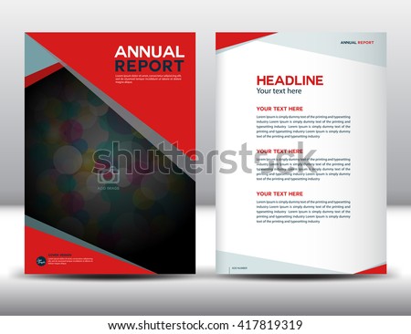 Red Cover Annual Report Template Vector Stock Vector 417819319 Shutterstock Annual Newsletter Template