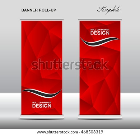 Red Roll Banner Template Vector Polygon   