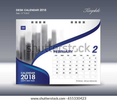 vector number table template February 2018 Stock Calendar Flyer Template Vector Desk