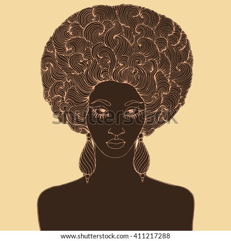 Afro Hair Silhouette Stock Images, Royalty-Free Images 