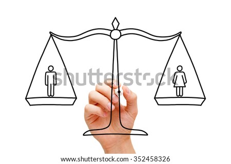 Hand Drawing Concept About Equality Between Stock Photo 352458326