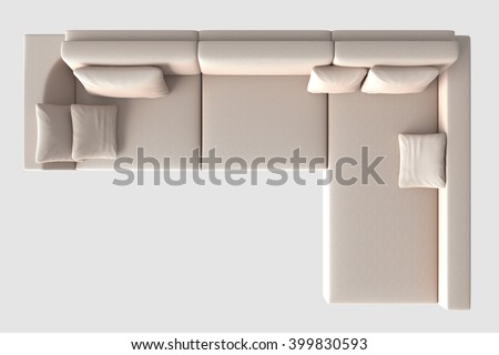 stock photo  d illustration sofa top view isolated on white 399830593