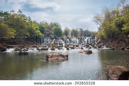 DONG NAI, VIETNAM March 16 2016: Beautiful Waterfall at GiangDien Waterfall, Dong Nai province, Vietnam in a daytime