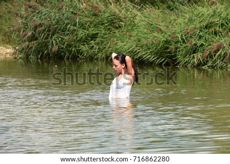 Beautiful Naked Woman Lake Water Stock Photo 30765583 Shutterstock   Stock Photo Young Woman Bathing In A Lake 716862280 