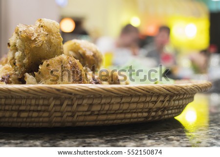 Fried spring rolls in Vietnamese food restaurant