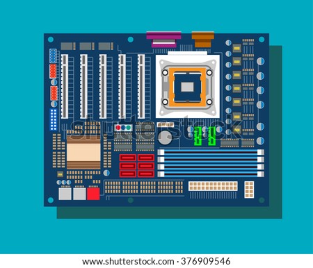 Download Motherboard Vector On Blue Background Stock Vector ...