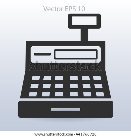the cash register with a digital display vector illustration