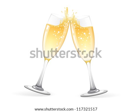 Vector illustration of Two Glasses of champagne