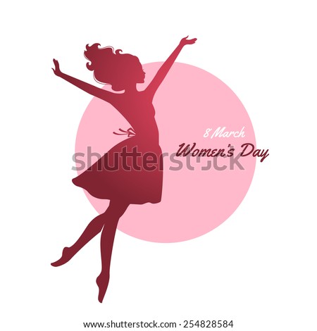 Vector illustration of Happy Women Day pink background