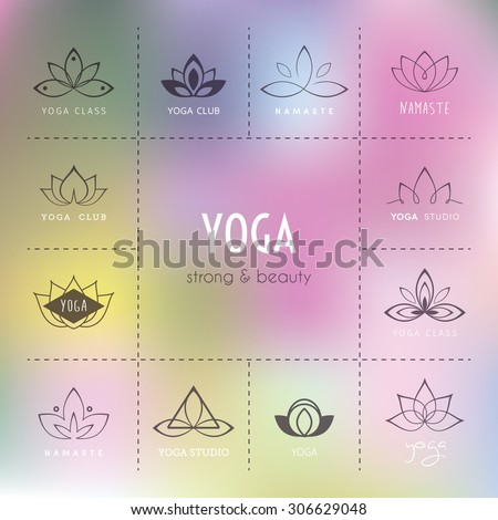 Vector illustration of Set of logos for a yoga studio
