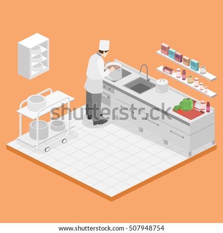 Restaurant Kitchen Illustration 3d restaurant banque d'image libre de droit, photos, vecteurs et Restaurant Kitchen Illustration 3d restaurant banque d'image libre de droit, photos, vecteurs et