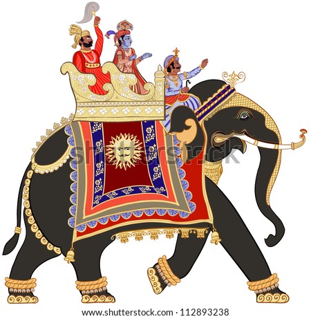 Vector illustration of a decorated indian elephant