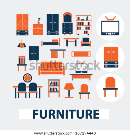 Furniture Design Elements living room interior furniture concept vector stock vector Furniture Design Elements living room interior furniture concept vector stock vector