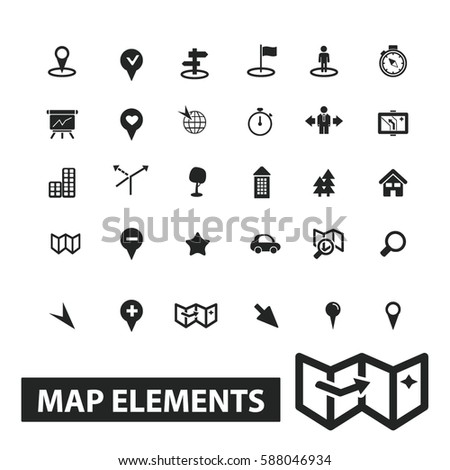 Map Icons Set Stock Vector 316254245 - Shutterstock