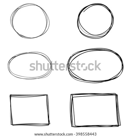 Vector Set Hand Drawn Square Frames Stock Vector 398558443 - Shutterstock