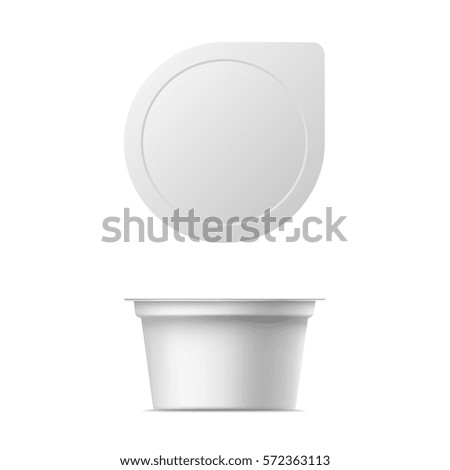 Vector realistic yogurt package. Isolated mock up on white background.