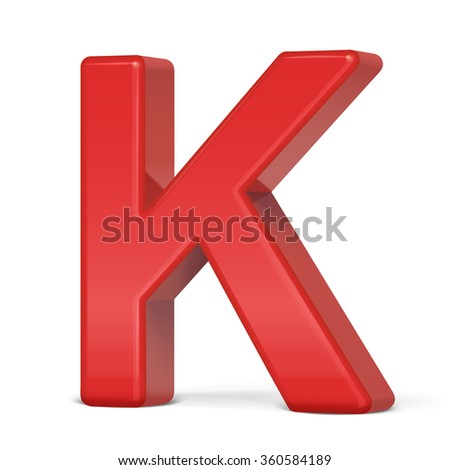3d Plastic Red Letter K Isolated Stock Vector 360584189 - Shutterstock
