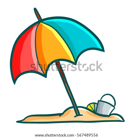 Funny Colorful Beach Umbrella Holiday Vector Stock Vector 567489556 - Shutterstock