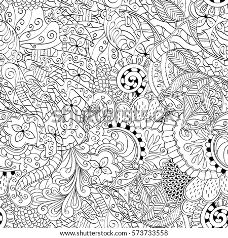 Crazy Seamless Doodle Pattern Fits Perfectly Stock Vector 64218523 ...