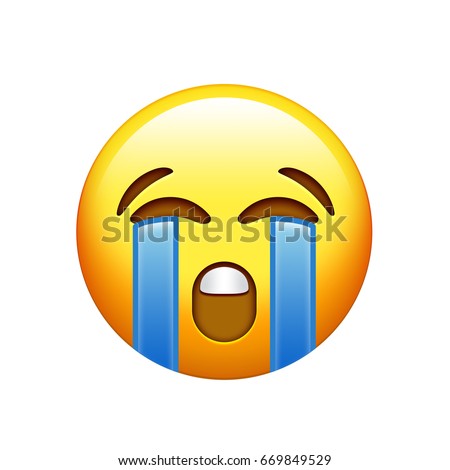 Emoji Yellow Unhappy Face Crying Tear Stock Illustration 669849529 ...