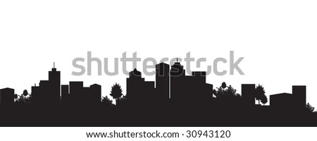 Black Cityscape Stock Vector (Royalty Free) 30943120 - Shutterstock