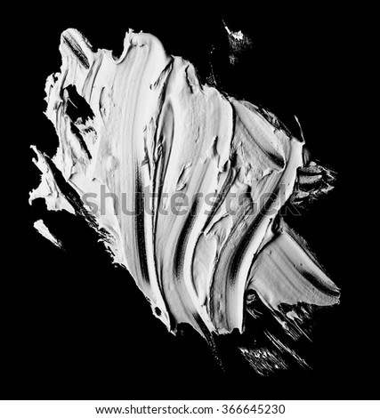 white grunge brush strokes paint on black background