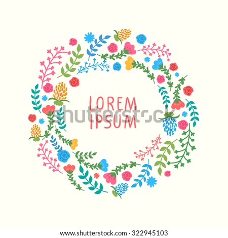 Vector Round Floral Background Stock Vector 322945103 - Shutterstock