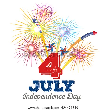 4th july fireworks background, fourth vector banner, american national flag decoration, celebration usa independence day illustration, symbol of united states freedom, patriotic holiday
