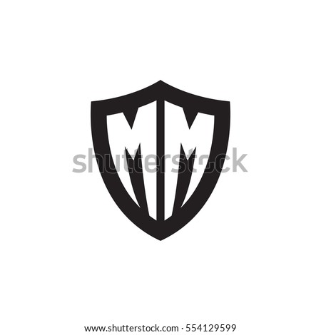 Initial Letters MM Shield Shape Black Stock Vector 554129599 - Shutterstock