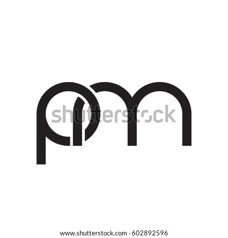 Initial Letters Pm Round Overlapping Chain Stock Vector 602892596 ...