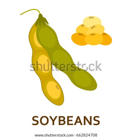Soy beans flat icon. Vector illustration