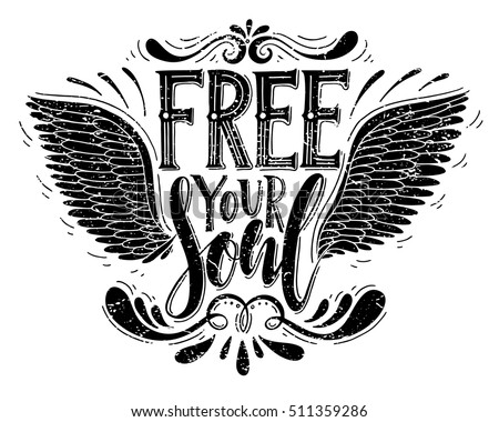 Download Free Your Soulinspirational Quotehand Drawn Poster Stock ...