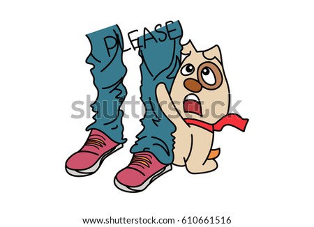 Cute Dog Sad Vector Illustration Isolated Stock Vector 610661516