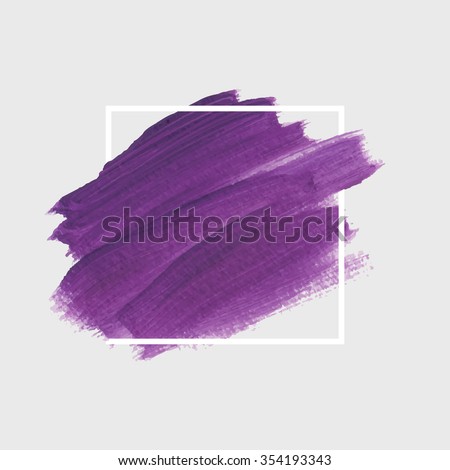 Original grunge brush paint texture design acrylic stroke poster over square frame vector. Original rough paper hand crafted vector. Perfect design for headline, logo and banner.