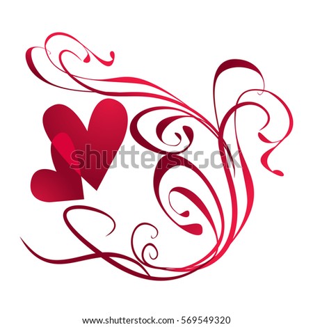 Abstract Vector Heart Butterflies Element Design Stock Vector 85883725 ...