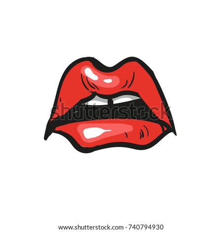 Sad Open Mouth Sorrowful Red Lips Stock Vector 740794930 - Shutterstock