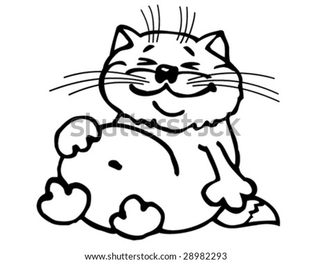 Funny Fat Cat Vector Stock Vector 28982293 - Shutterstock