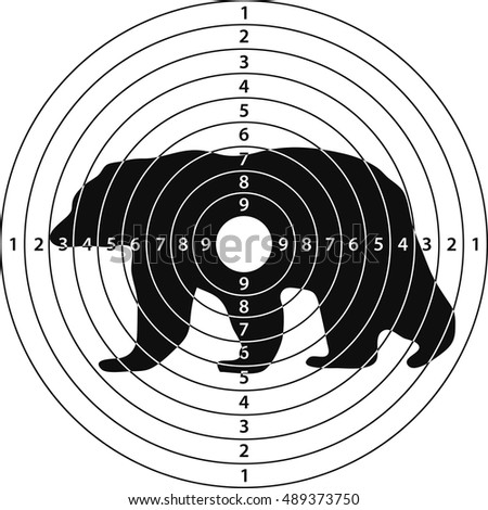 Black White Printed Shooting Target Bullseye Stock Photo 106747454 ...