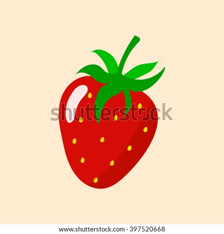 Strawberry vector illustration. Flat design