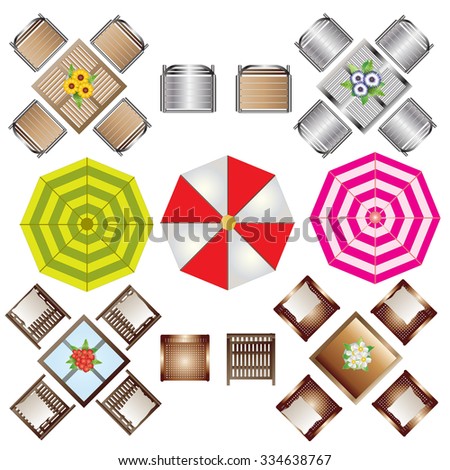 outdoor furniture top view set 2 for landscape design vector illustration - Garden Furniture Top View outdoor furniture top view set 2 for landscape design vector illustration - Garden Furniture Top View