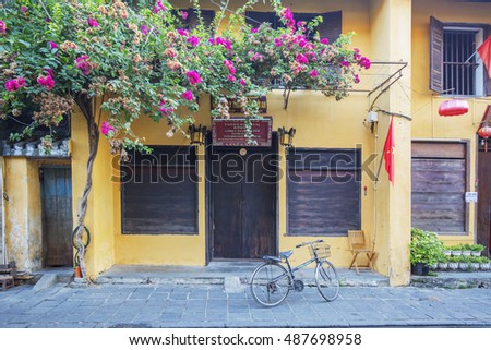 HOI AN, VIETNAM - JULY 17, 2015: Hoi An old town. Hoi An is a popular tourist destination of Asia. Hoian is recognized as a World Heritage Site by UNESCO.