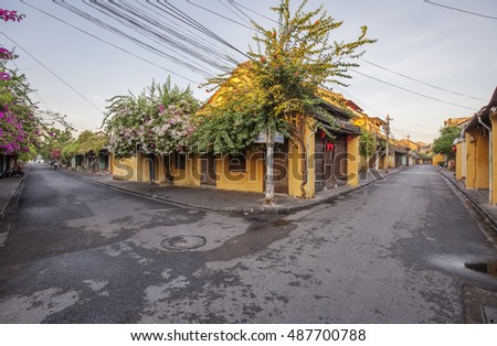 HOI AN, VIETNAM - JULY 17, 2015: Hoi An old town. Hoi An is a popular tourist destination of Asia. Hoian is recognized as a World Heritage Site by UNESCO.