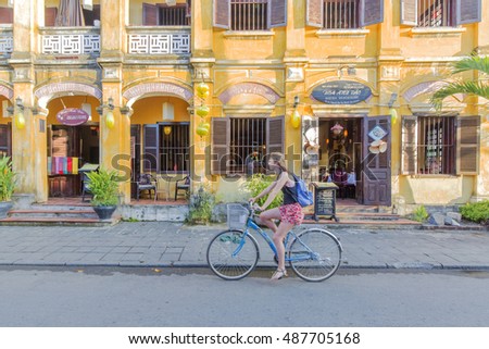 HOI AN, VIETNAM - JULY 17, 2015: Hoi An old town. Hoi An is a popular tourist destination of Asia. Hoian is recognized as a World Heritage Site by UNESCO.