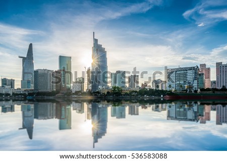 HO CHI MINH CITY, VIETNAM - DEC 07, 2016: Ho Chi Minh City view