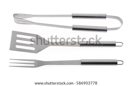 Barbecue tools (tongs, carving fork, spatula)