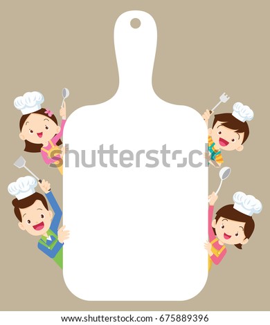 Download Cute Happy Family Cooking Meal Kitchen Stock Vector ...