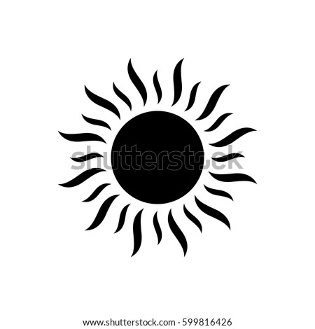 Sun Vector Black Icon Stock Vector 599816426 - Shutterstock