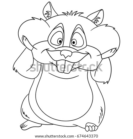 Download Coloring Page Hamster Colouring Book Kids Stock Vector 674643370 - Shutterstock