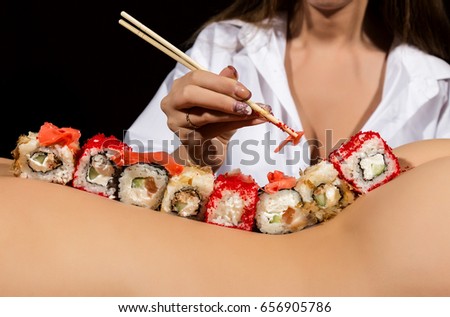 Ass to mouth websites Japanese food on nude girl
