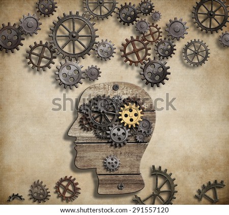 Human Brain Intelligence Grunge Machine Medical Stock Illustration ...